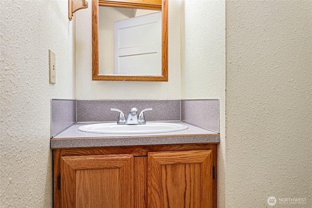 2639 Yew St, Bellingham, WA 98226 - bathroom featuring a textured wall and vanity