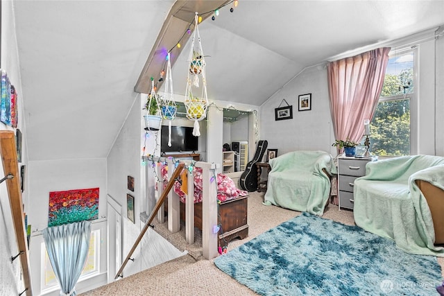 2639 Yew St, Bellingham, WA 98226 - carpeted living room featuring vaulted ceiling