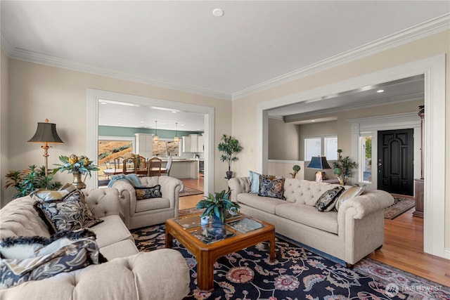 1776 Broadway Pl, Wenatchee, WA 98801 - living area featuring healthy amount of natural light, light wood-style flooring, and ornamental molding