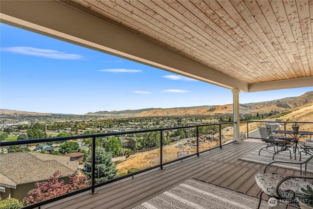 1776 Broadway Pl, Wenatchee, WA 98801 - wooden terrace with a mountain view