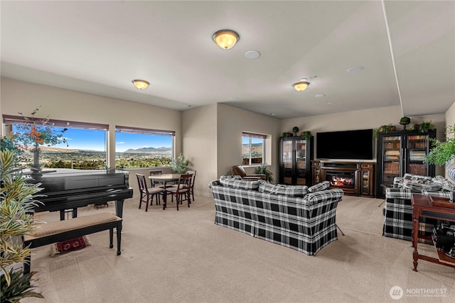 1776 Broadway Pl, Wenatchee, WA 98801 - living area featuring carpet and a glass covered fireplace
