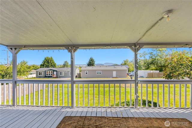 5594 Hillvue Rd, Blaine, WA 98230 - wooden deck with a residential view and a yard