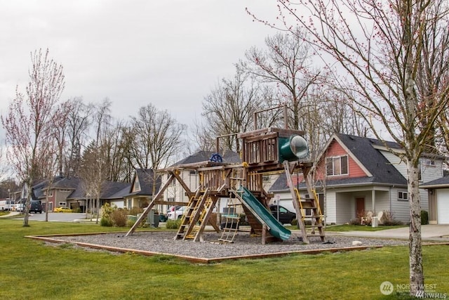 6214 Malloy Ave, Ferndale, WA 98248 - view of playground with a yard and a residential view