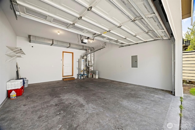 6214 Malloy Ave, Ferndale, WA 98248 - garage featuring strapped water heater, electric panel, and heating unit
