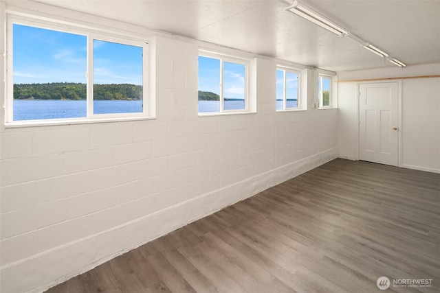 26321 Pillsbury Rd SW, Vashon, WA 98070 - basement featuring wood finished floors and concrete block wall