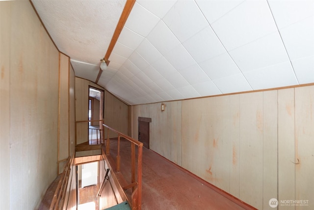 5507 N 45th St, Tacoma, WA 98407 - stairs featuring lofted ceiling and wooden walls