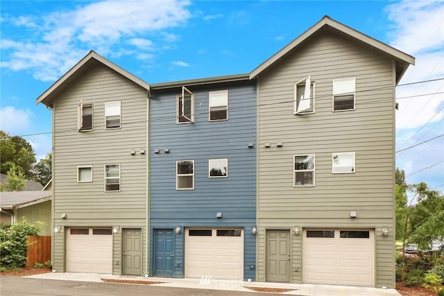 exterior space featuring a garage