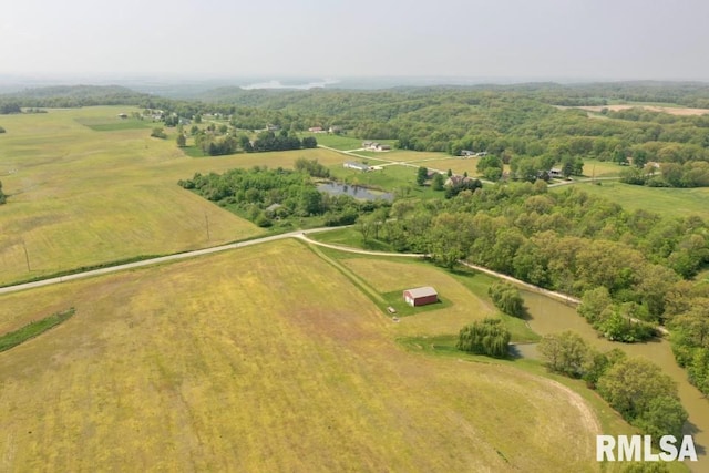 aerial view featuring a rural view