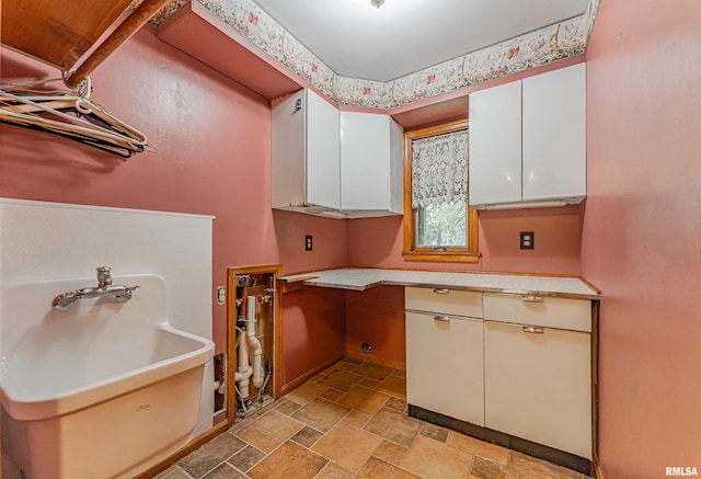 kitchen with white cabinetry