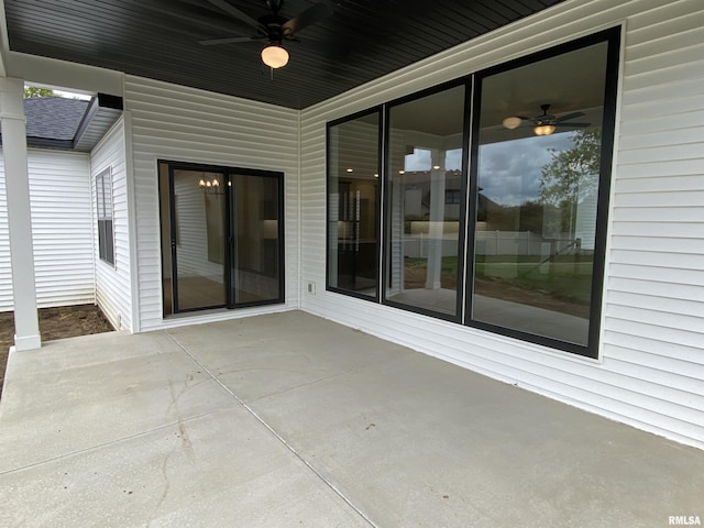 view of patio / terrace featuring a ceiling fan