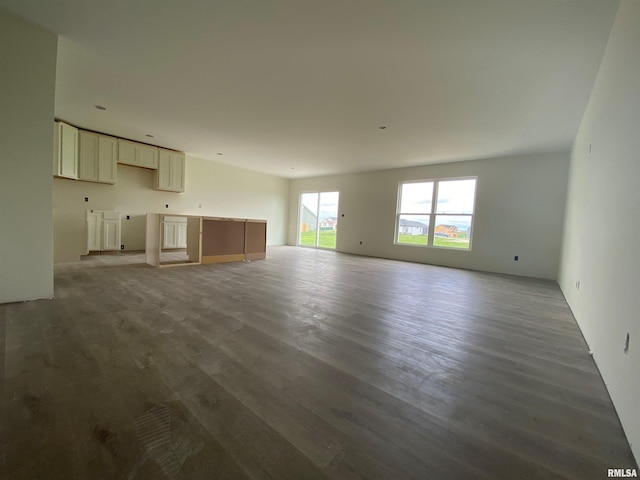 unfurnished living room featuring wood-type flooring