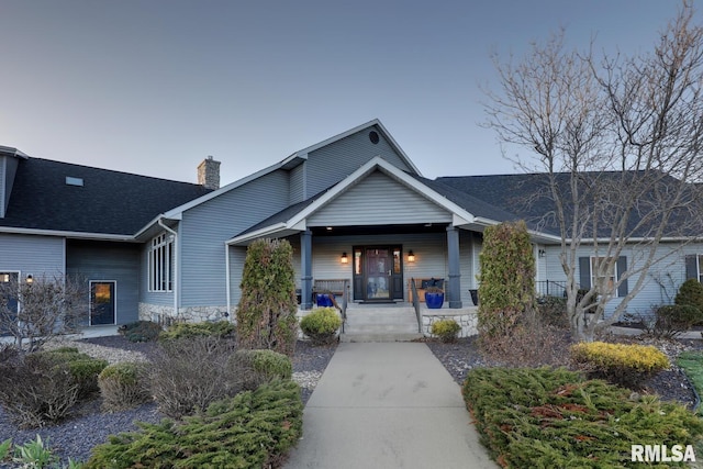 view of front of house with covered porch