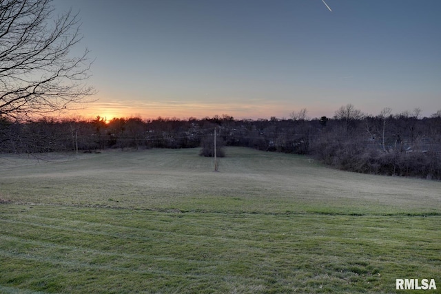 view of yard at dusk