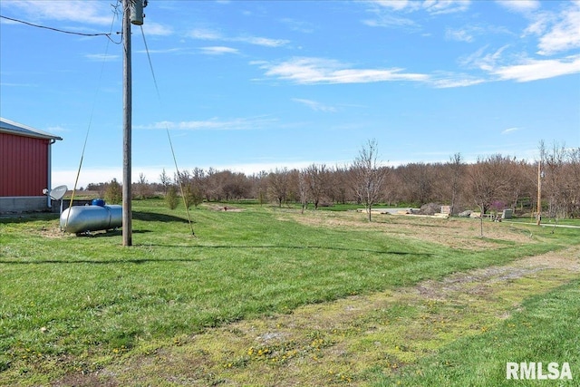 view of yard with a rural view