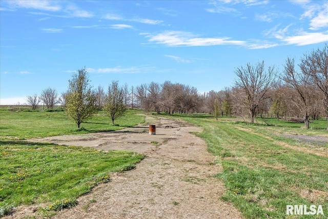 view of property's community with a yard and a rural view