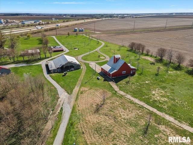 aerial view with a rural view