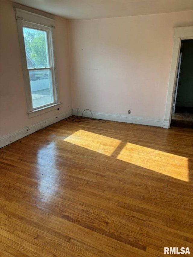 spare room with wood-type flooring