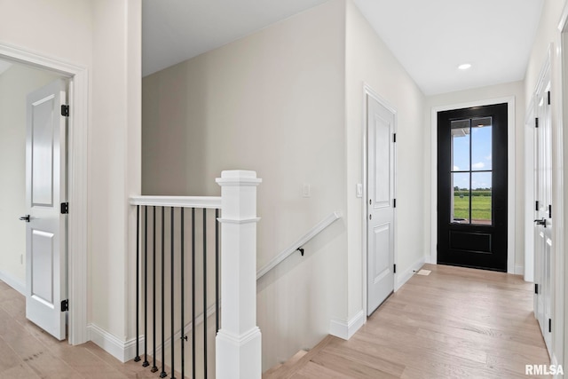 entryway featuring light wood-type flooring