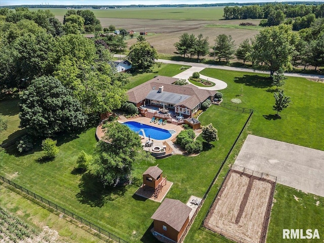 drone / aerial view featuring a rural view