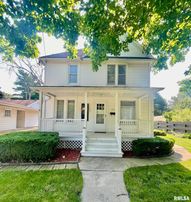 view of front of property with a porch