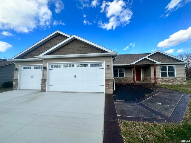 craftsman-style home with a garage