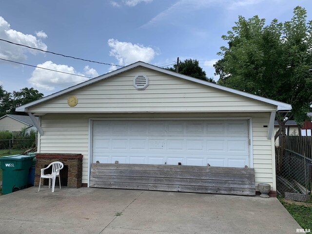 view of garage