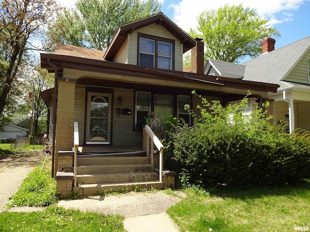 view of front of property with covered porch