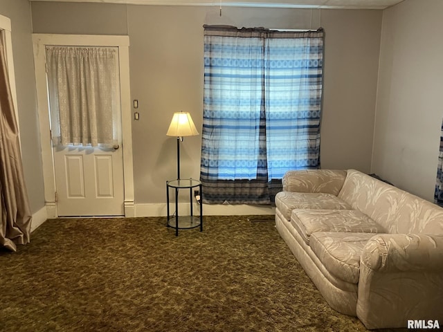 living room with carpet floors