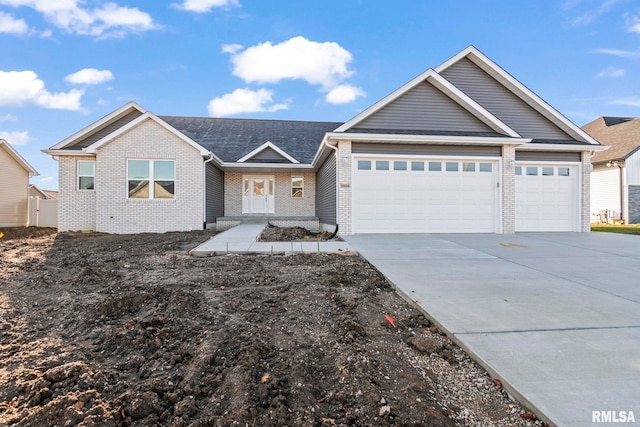 view of front facade with a garage