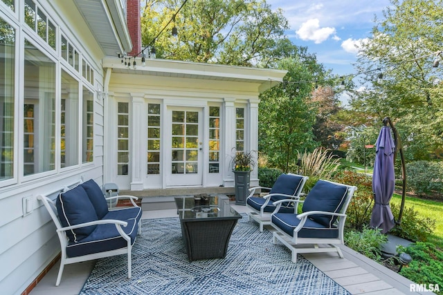 view of patio with an outdoor hangout area