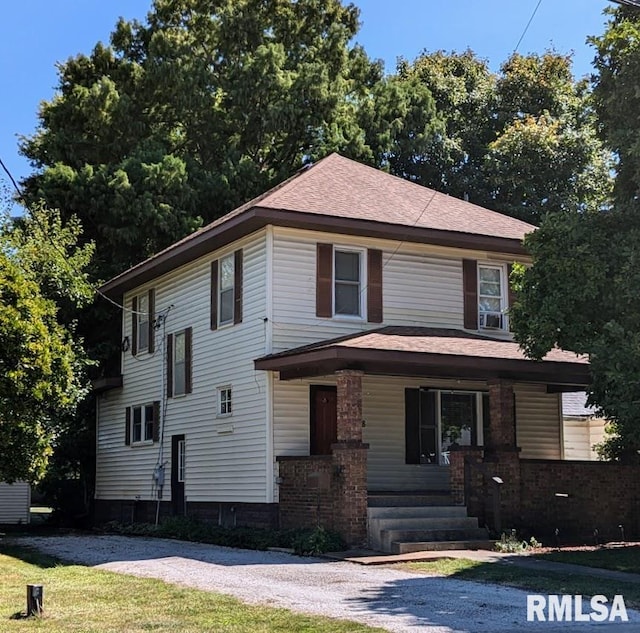 view of front of home with a porch