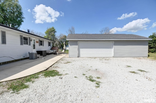 detached garage with cooling unit