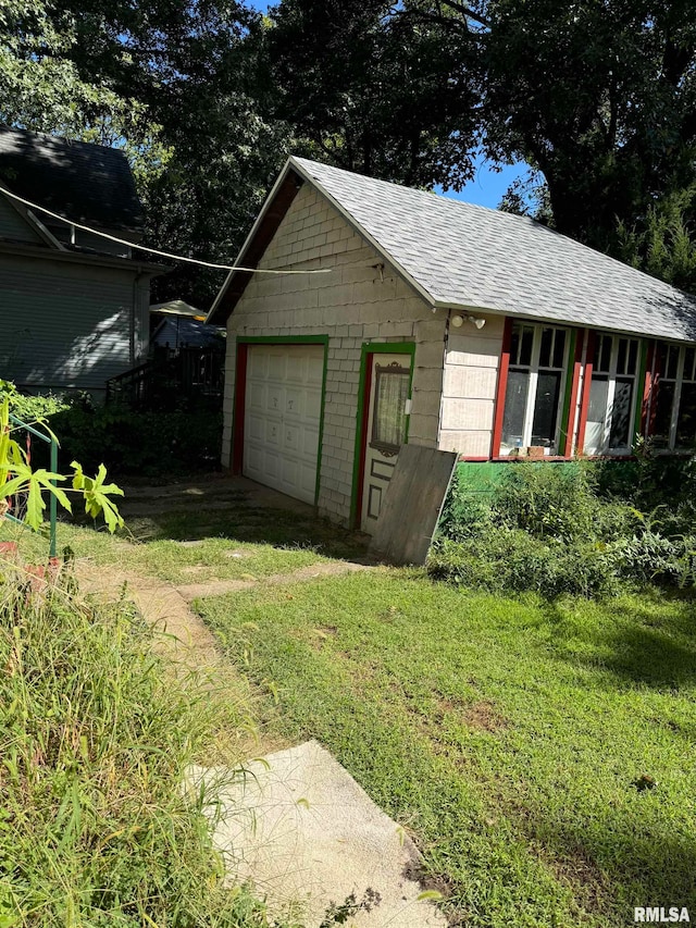 exterior space with a yard