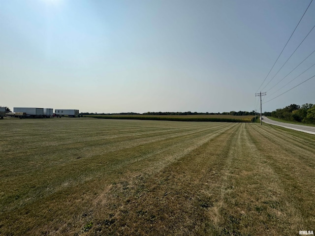 view of road with a rural view