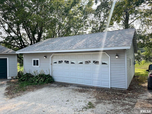 view of garage