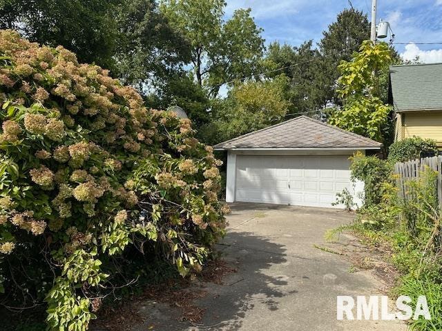 view of garage