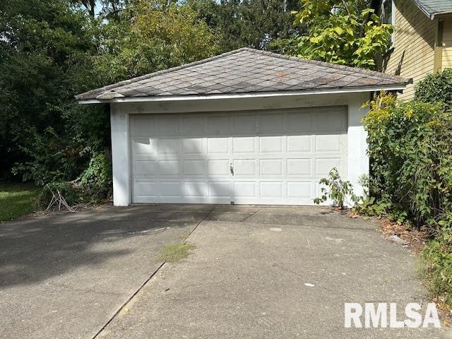 view of garage