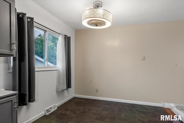 view of unfurnished dining area