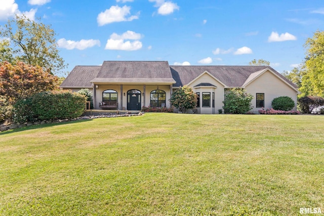 ranch-style house with a front yard