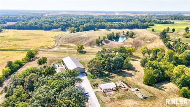 aerial view featuring a rural view