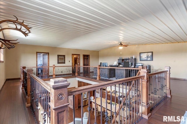 hallway featuring dark hardwood / wood-style floors