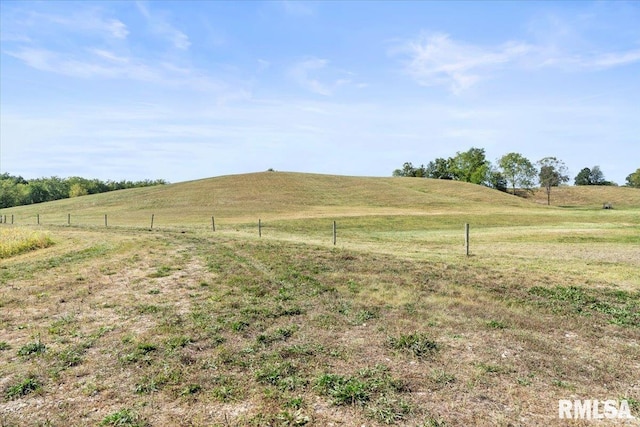 view of yard with a rural view