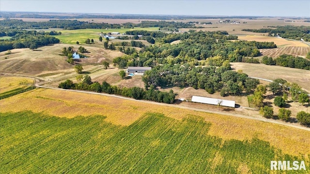 bird's eye view with a rural view