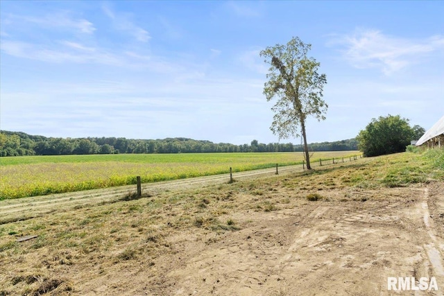 view of yard featuring a rural view