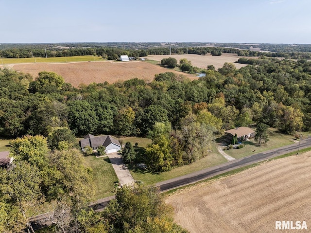 aerial view with a rural view