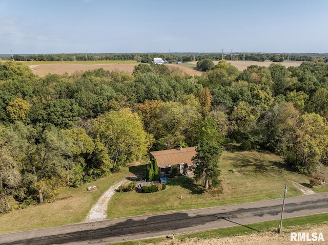 aerial view featuring a rural view