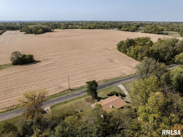 drone / aerial view with a rural view