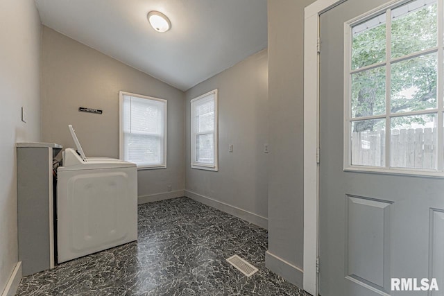 washroom featuring washer / dryer