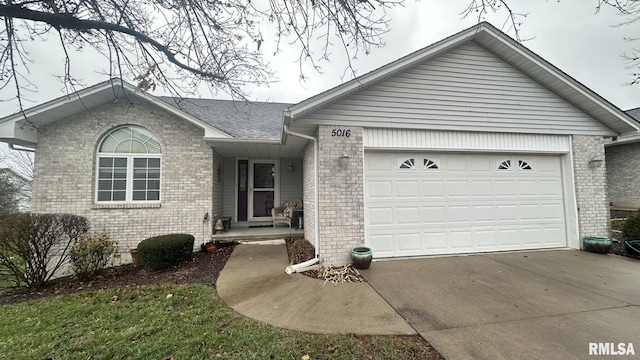 single story home with a garage