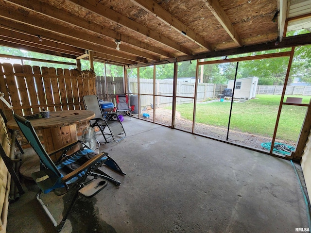 view of unfurnished sunroom